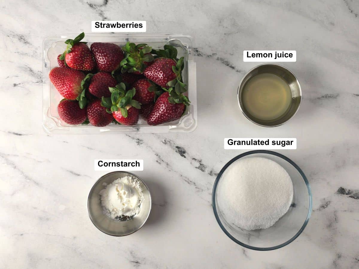 Ingredients on a counter top.