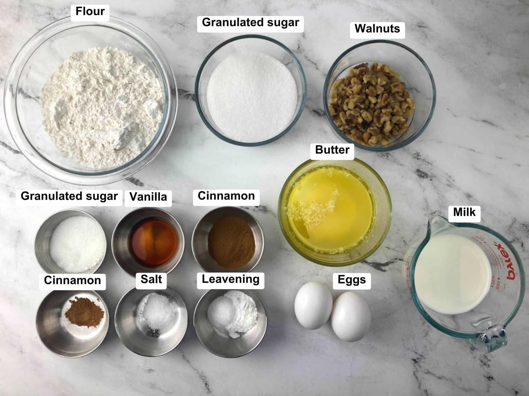 Ingredients on a counter top.
