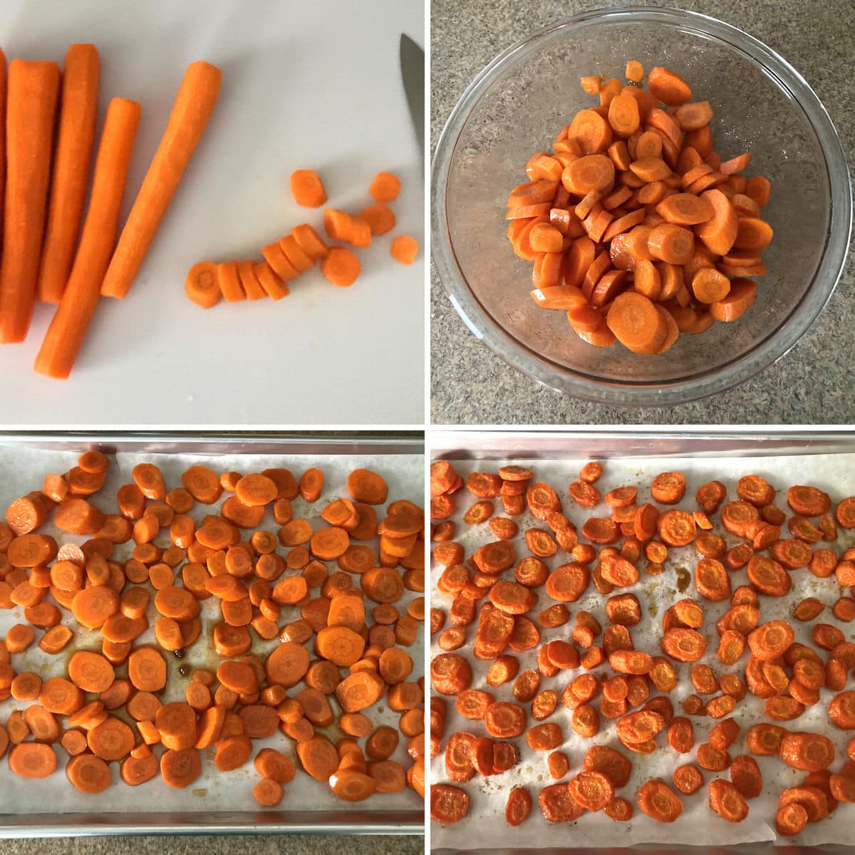 Making roasted carrots.
