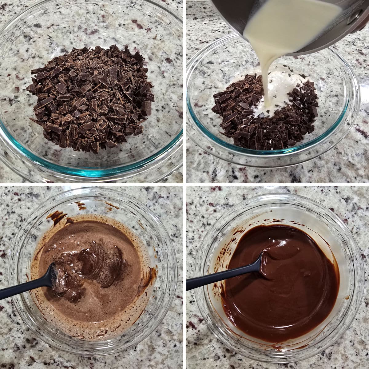 Making chocolate ganache.