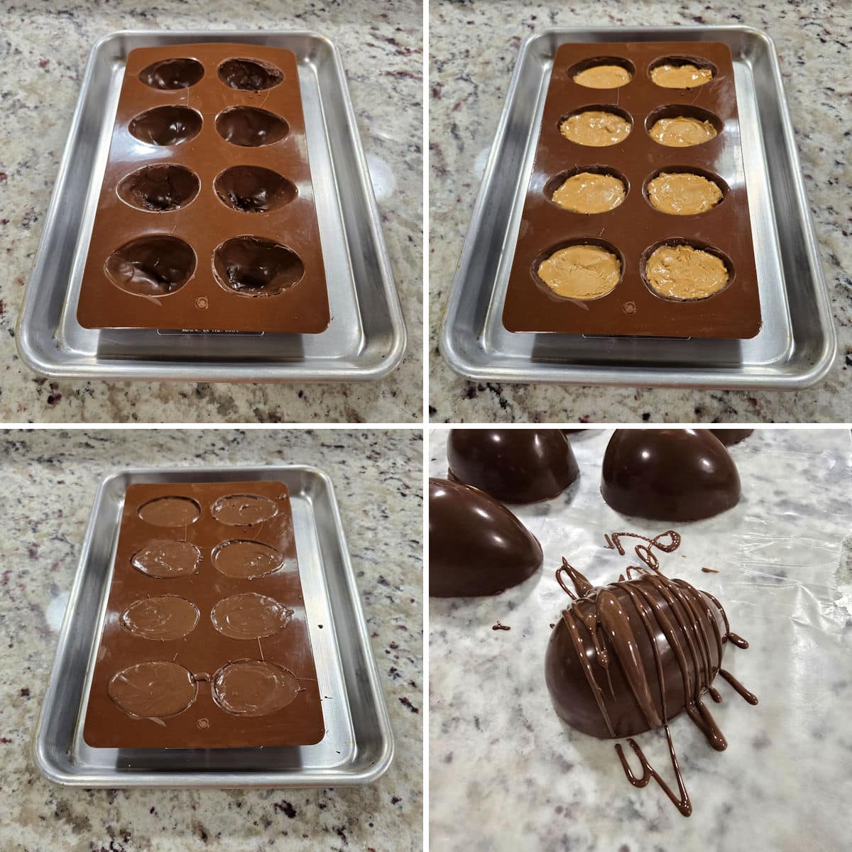 Making peanut butter Easter eggs.