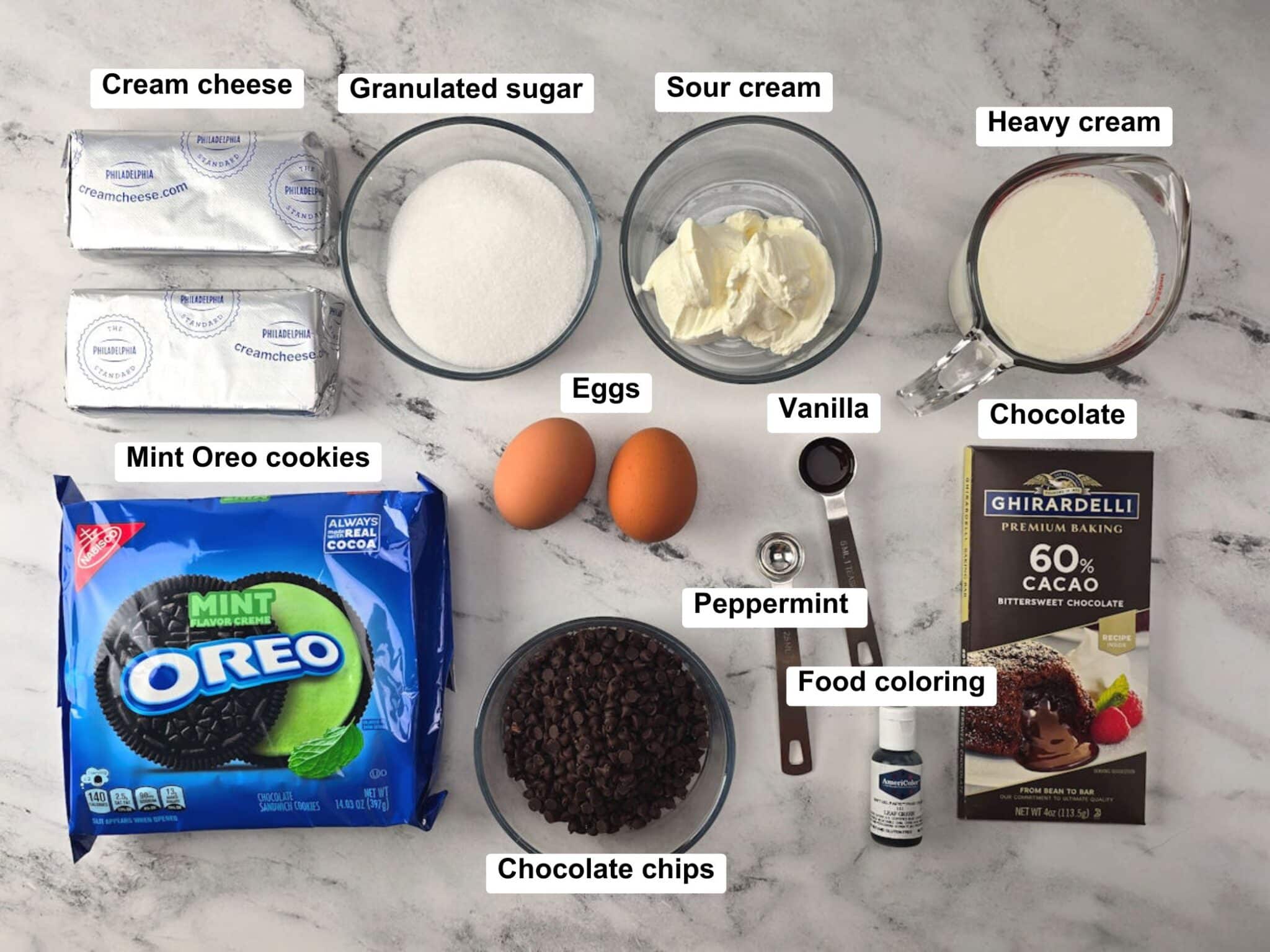 Ingredients on a counter top.