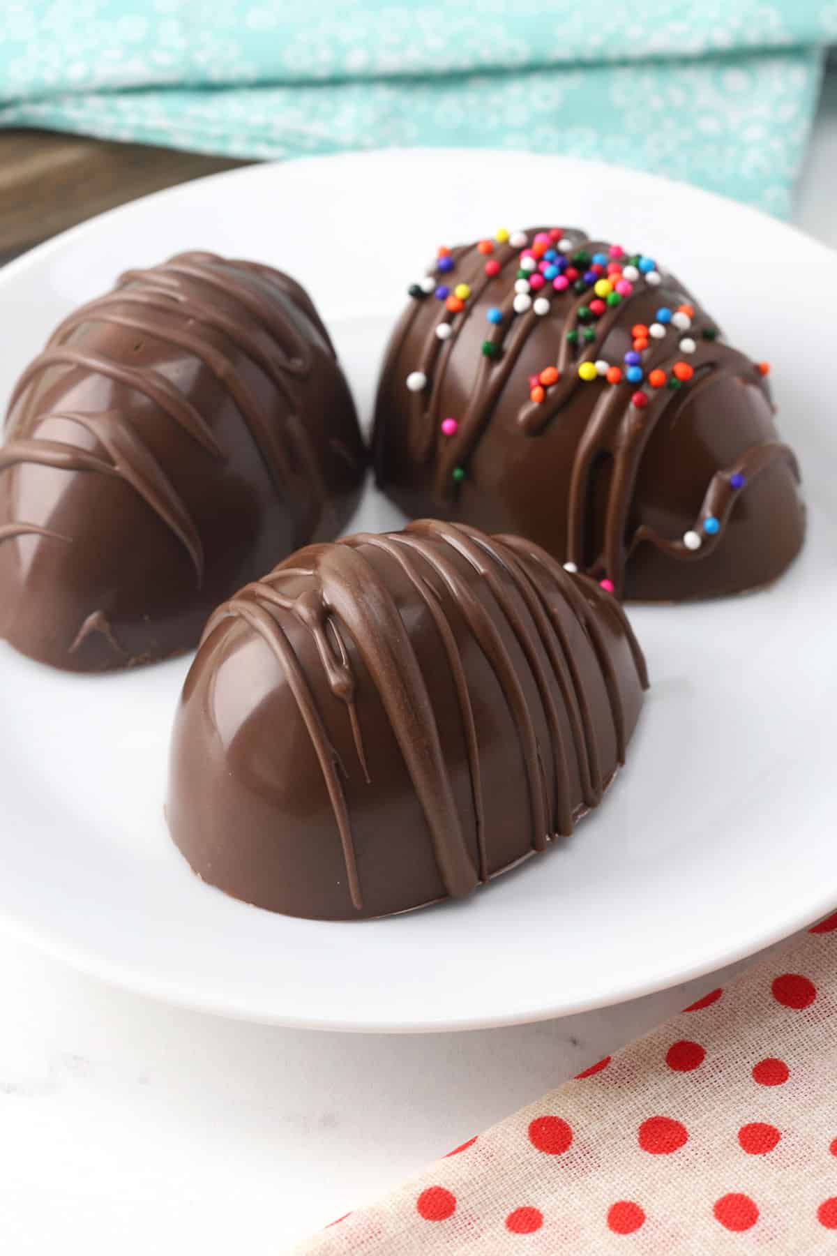 Easter egg candy on a plate.