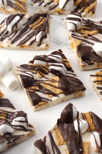 Squares of s'mores bark.