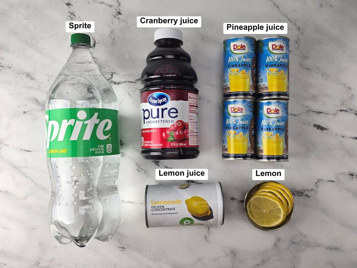 Ingredients on a counter top.