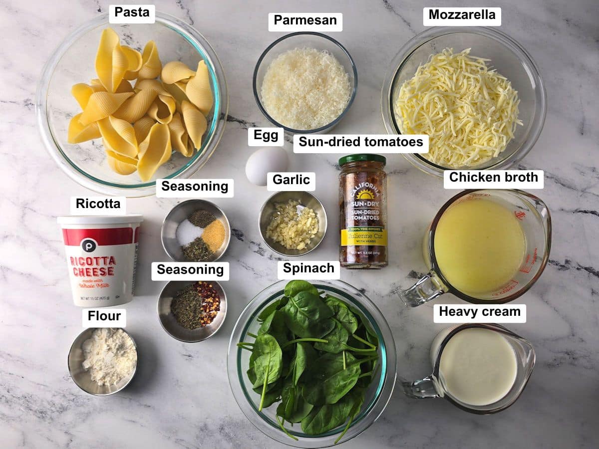 Ingredients on a counter top.