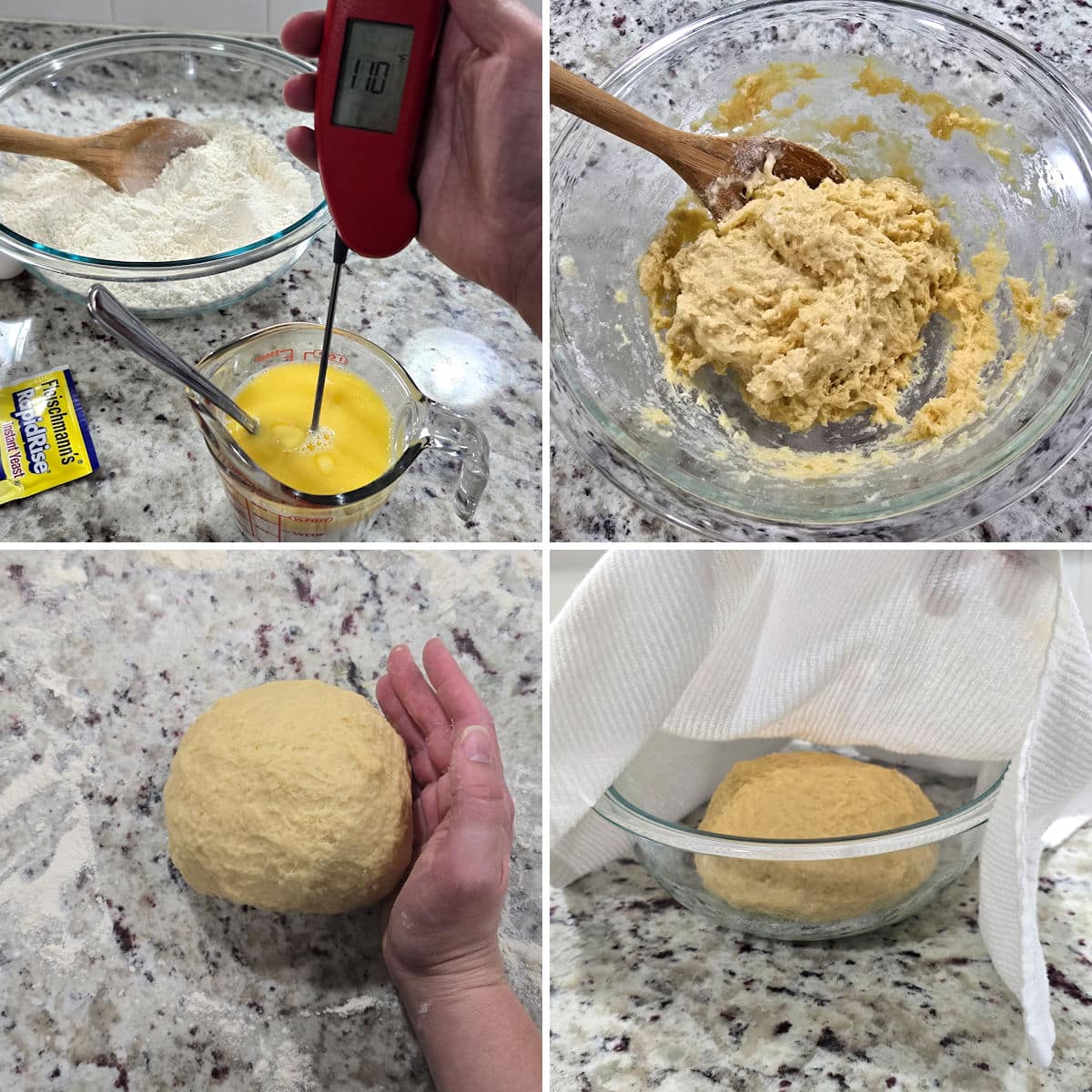 Making sweet roll dough.