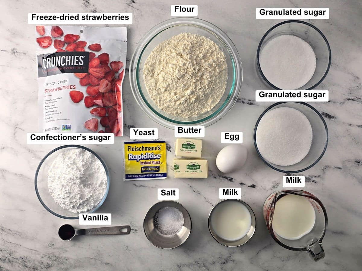 Ingredients on a counter top.