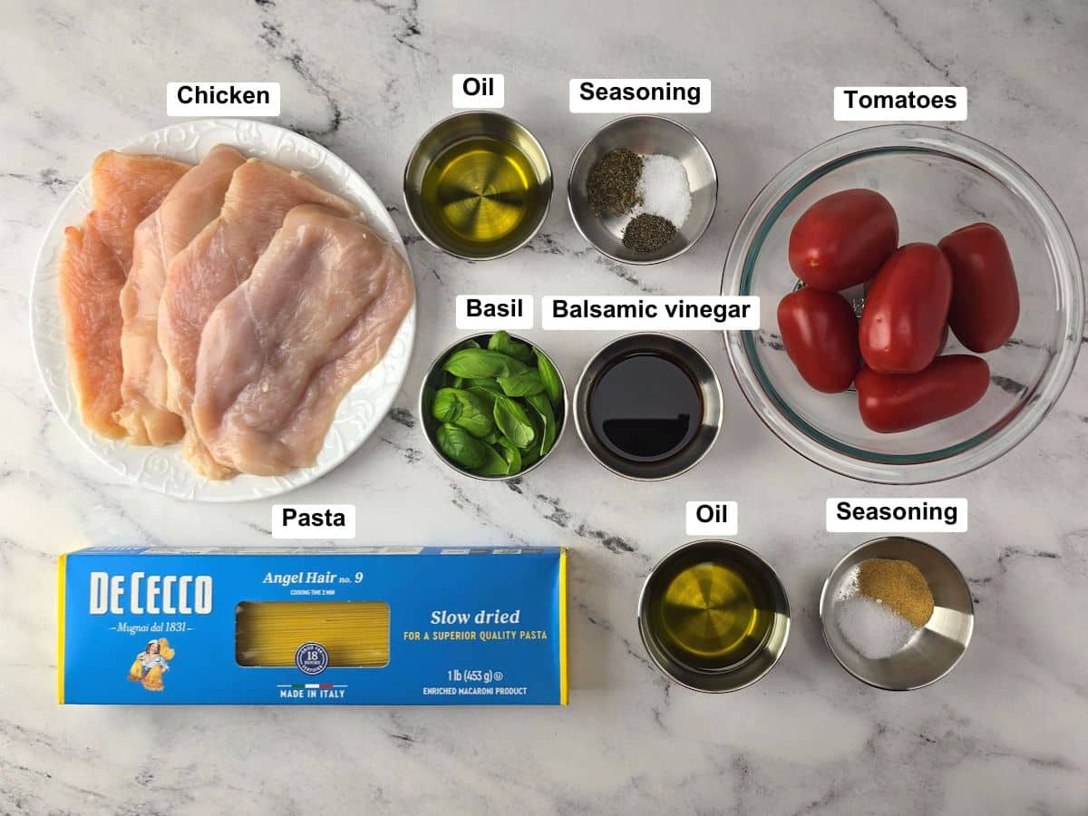 Ingredients on a counter top.