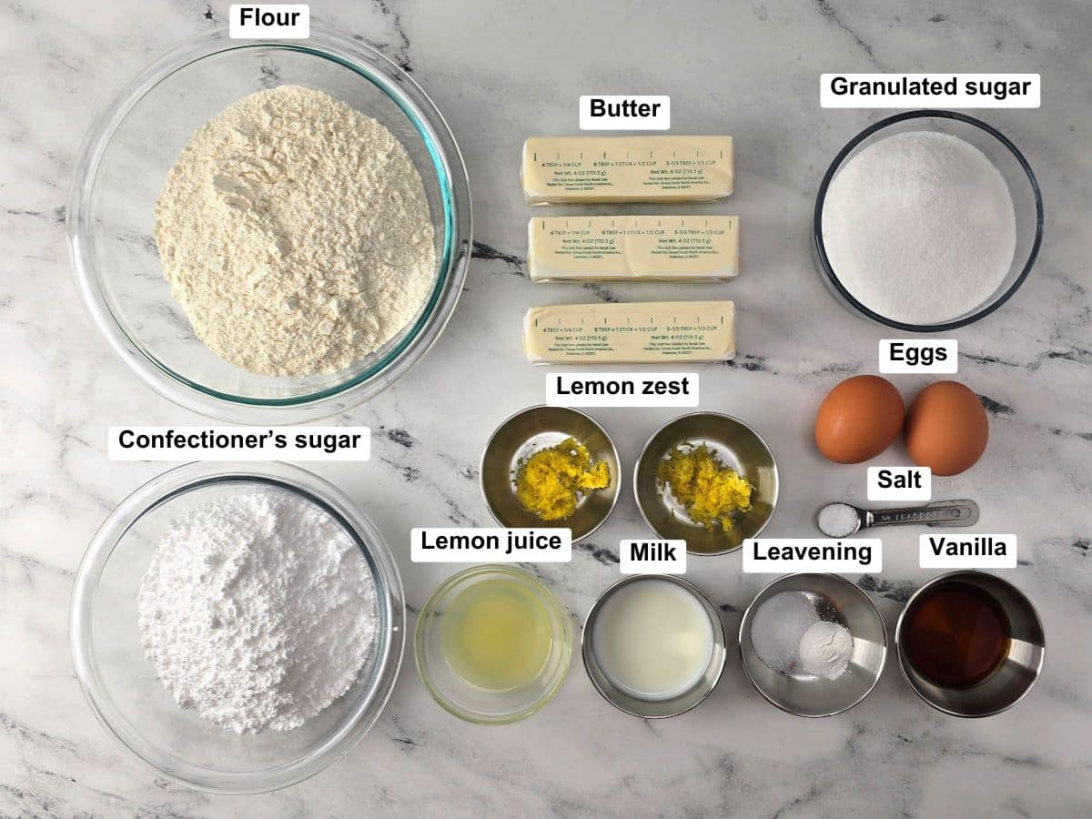 Ingredients on a counter top.