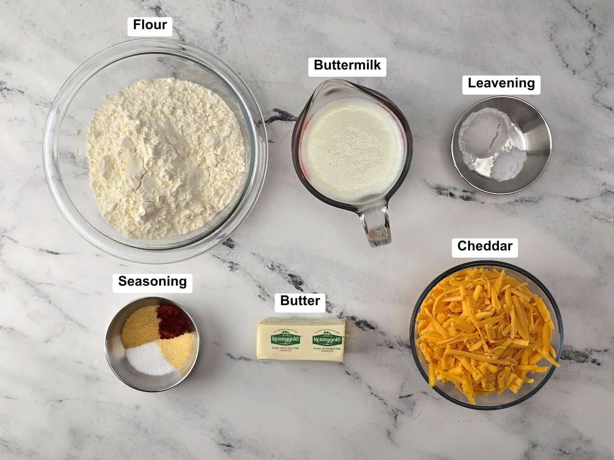 Ingredients on a counter top.
