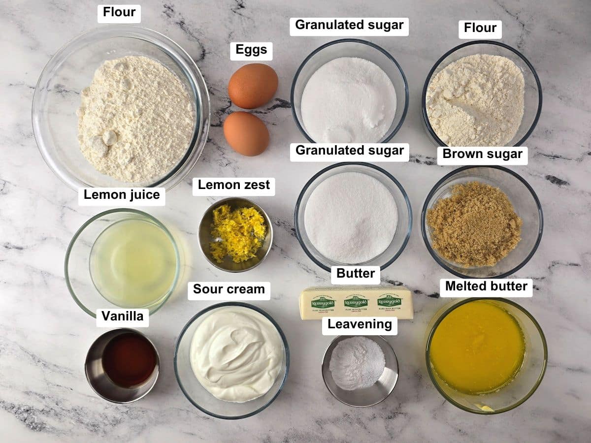 Ingredients on a counter top.