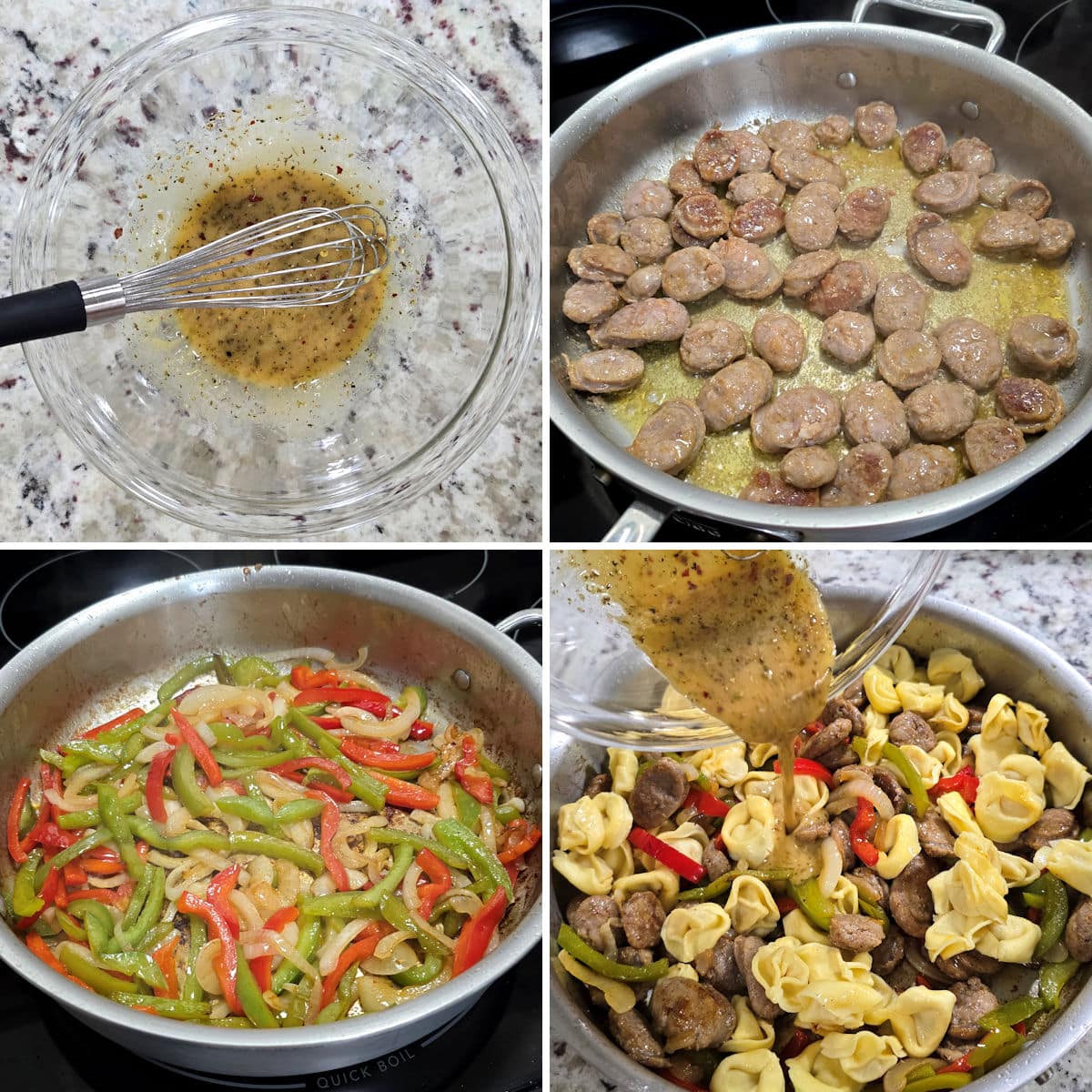 Making italian sausage tortellini.