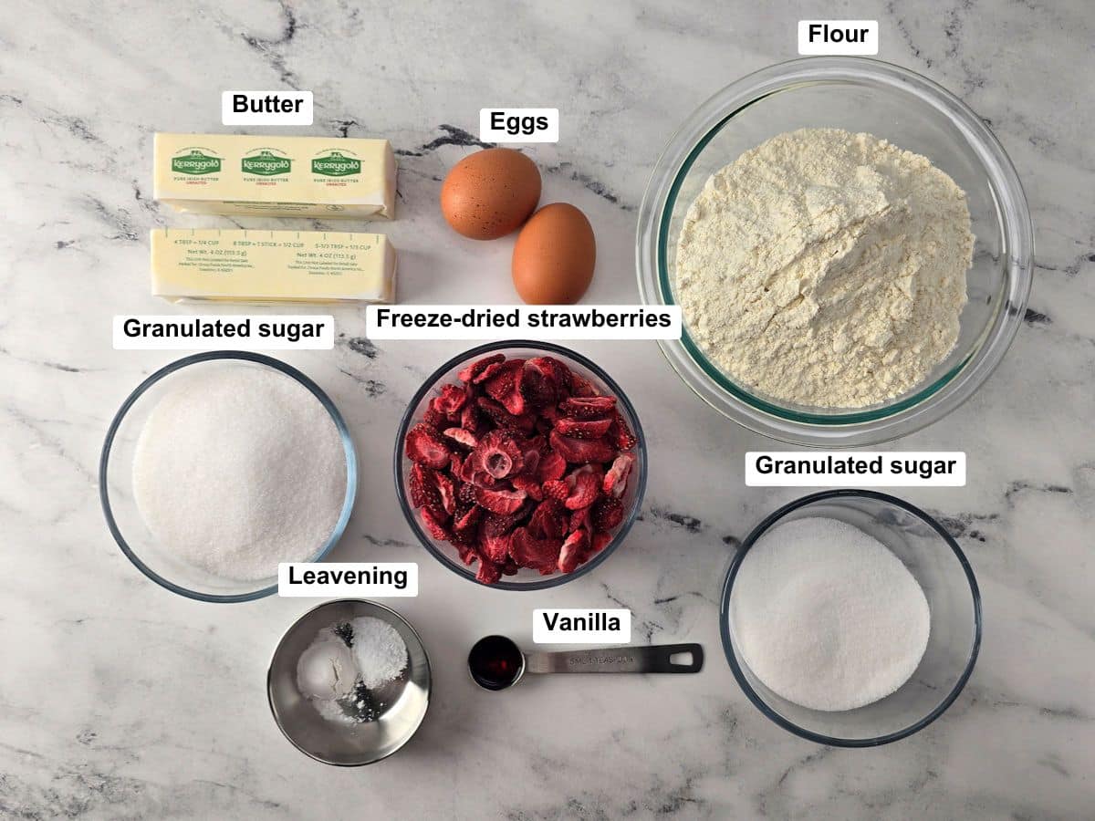 Ingredients on a counter top.