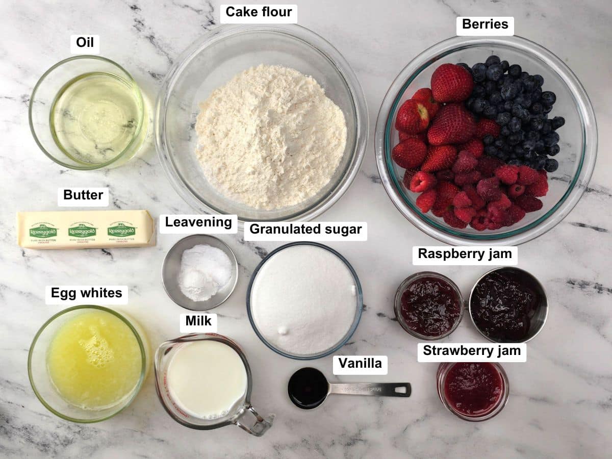 Ingredients on a counter top.