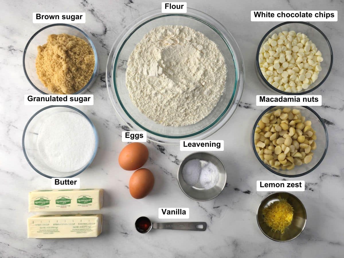 Ingredients on a counter top.