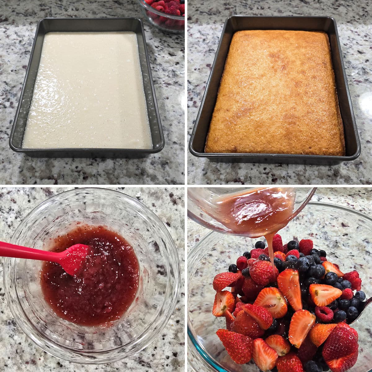 Making Chantilly sheet cake.