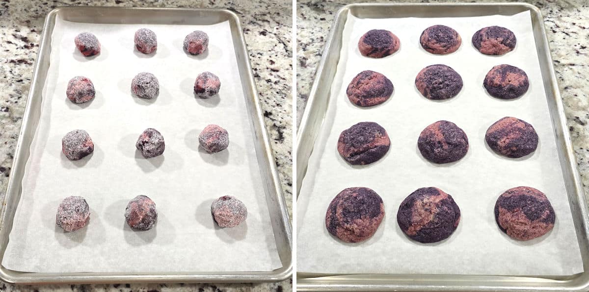 Baking berry swirl cookies.