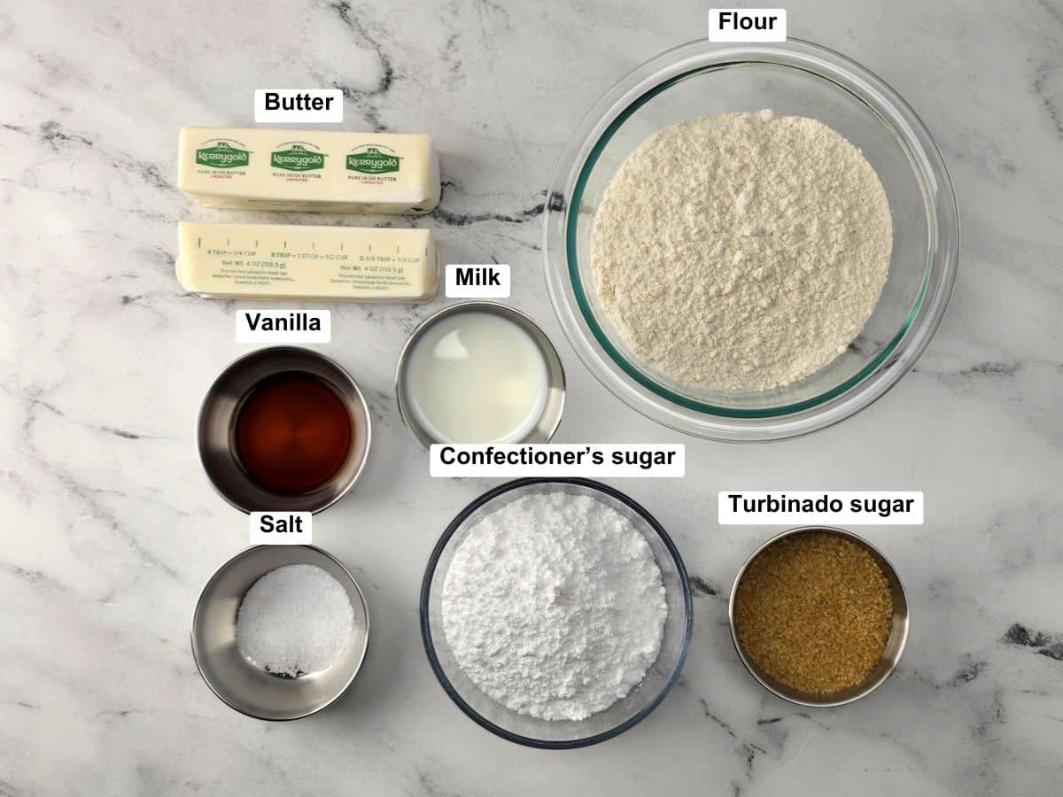 Ingredients on a counter top.