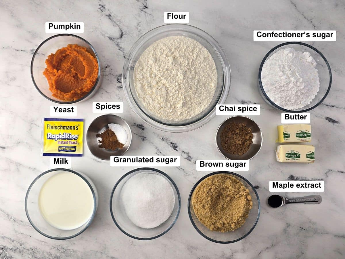Ingredients on a counter top.