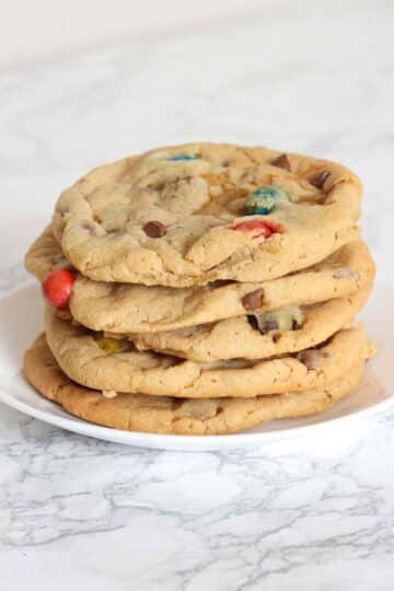 A stack of cookies on a small plate.