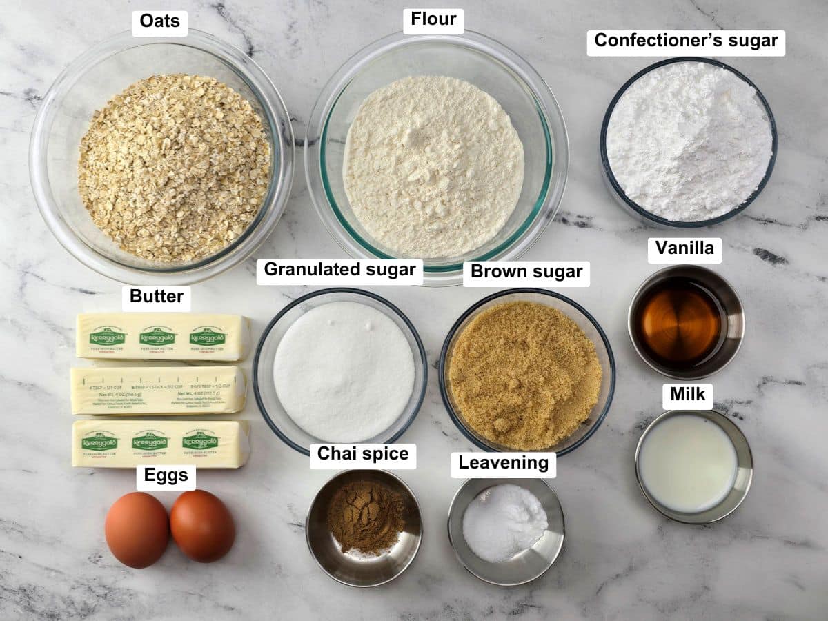 Ingredients on a counter top.