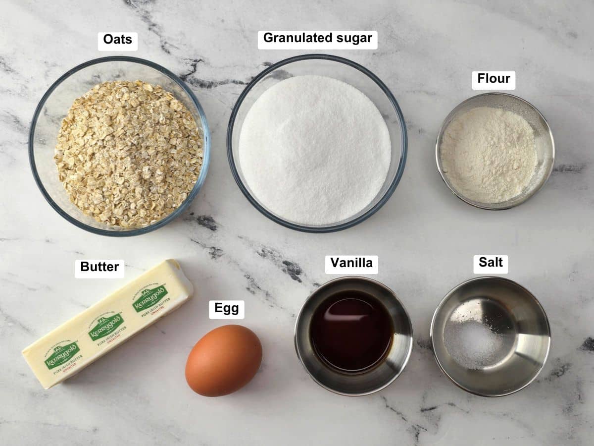 Ingredients on a counter top.
