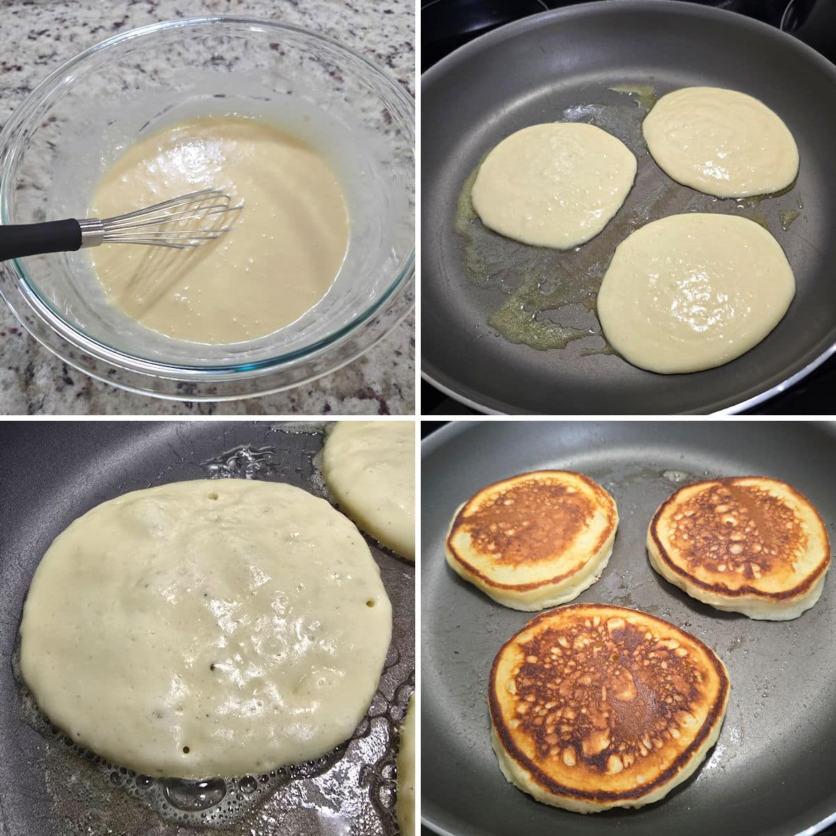 Making classic pancakes.