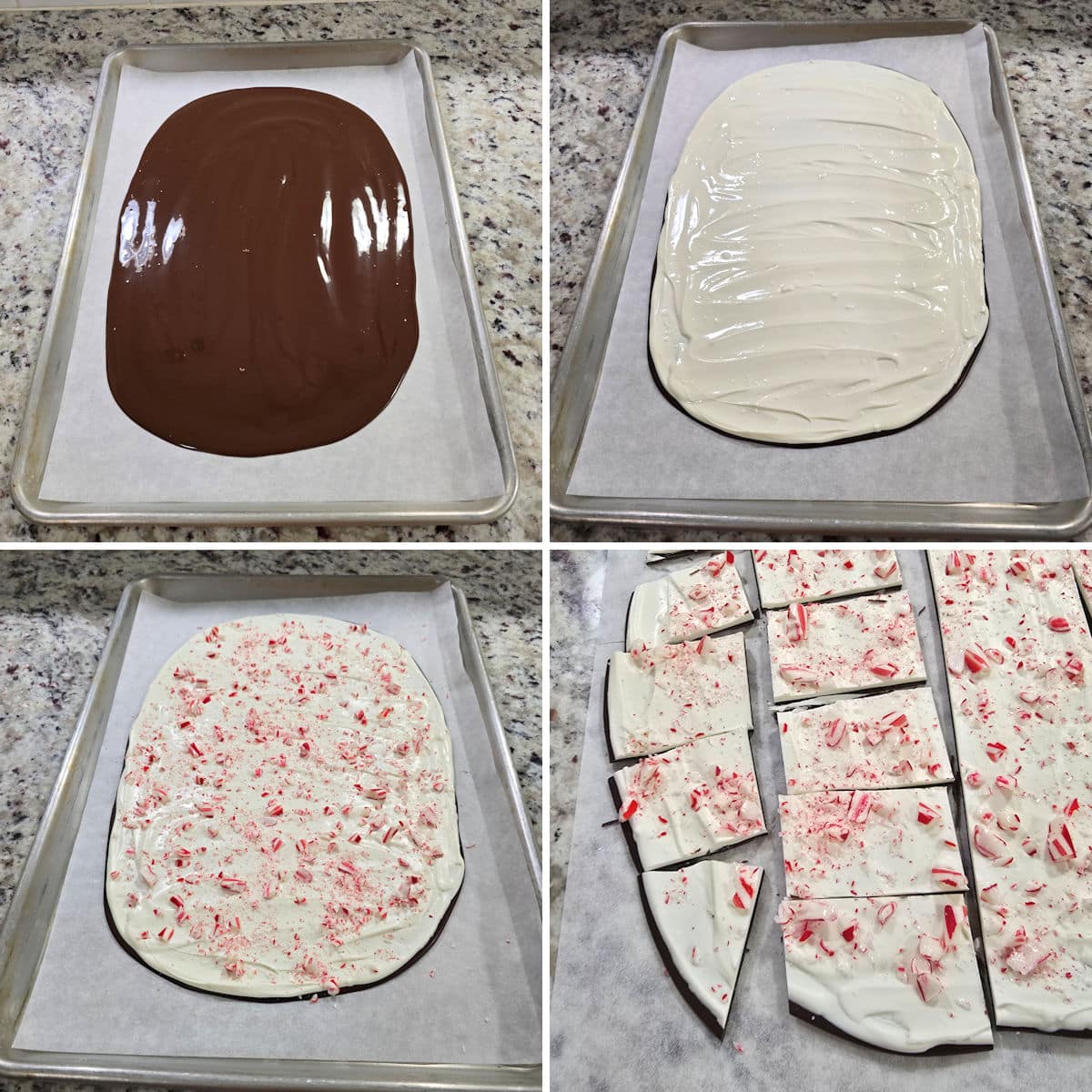 Making peppermint bark.