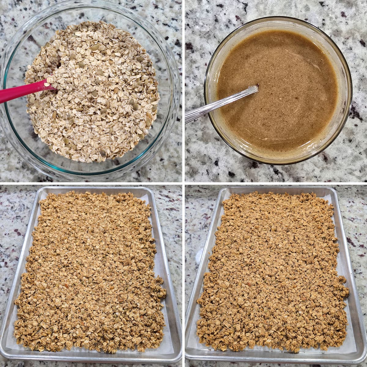 Making sesame granola.