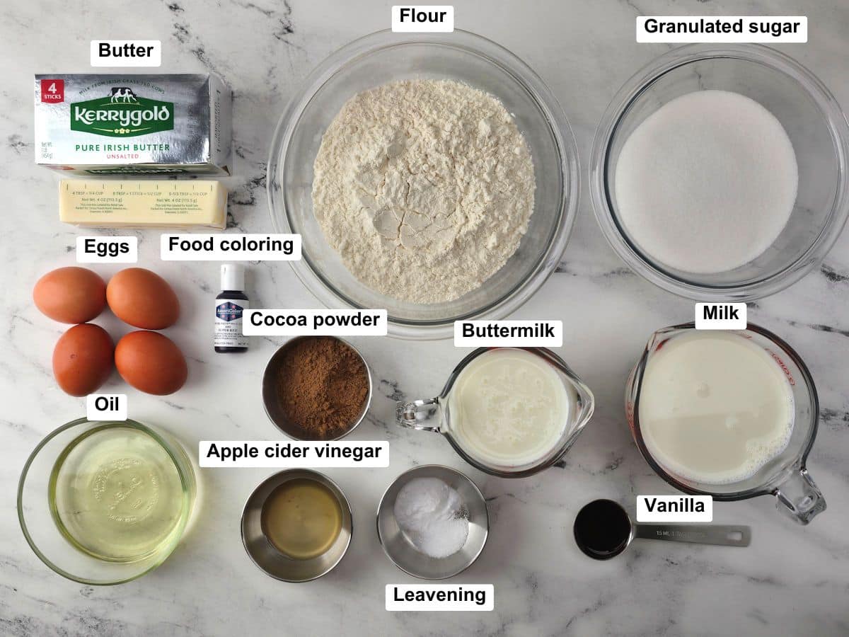 Ingredients on a counter top.