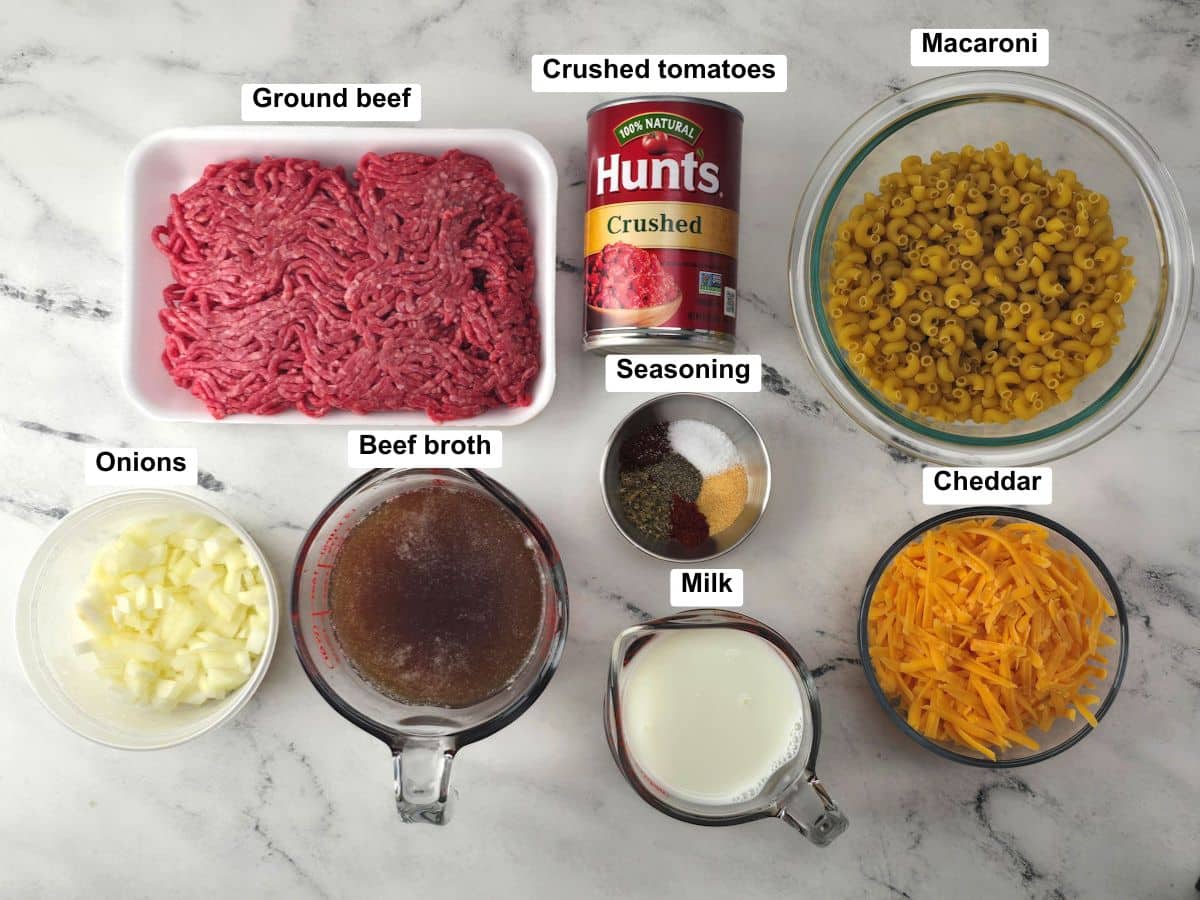 Ingredients on a counter top.