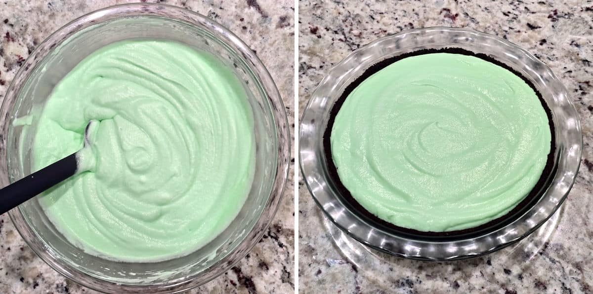 Assembling a grasshopper pie.