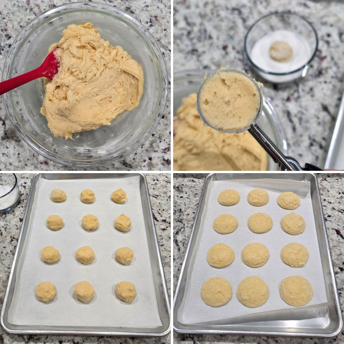 Making cream cheese sugar cookies.