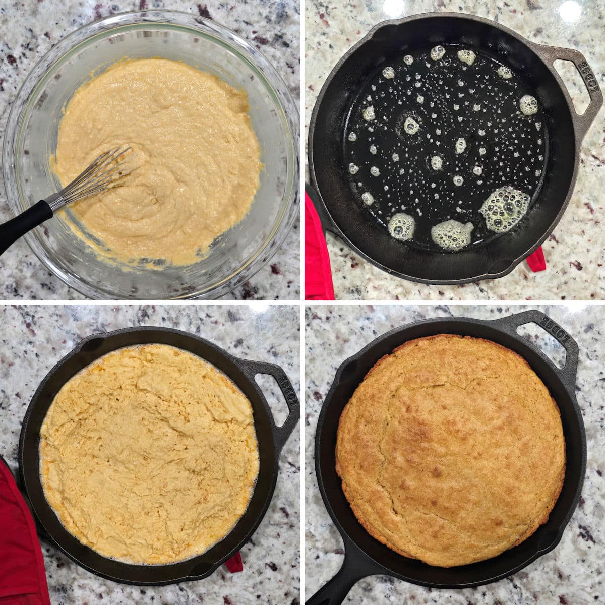 Making einkorn cornbread.