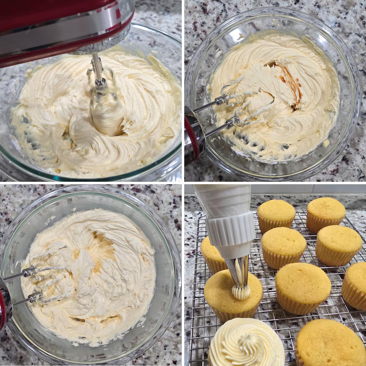 Making buttermilk frosting.