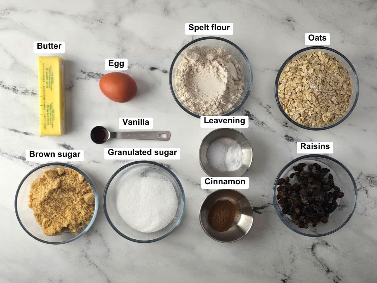Ingredients on a counter top.
