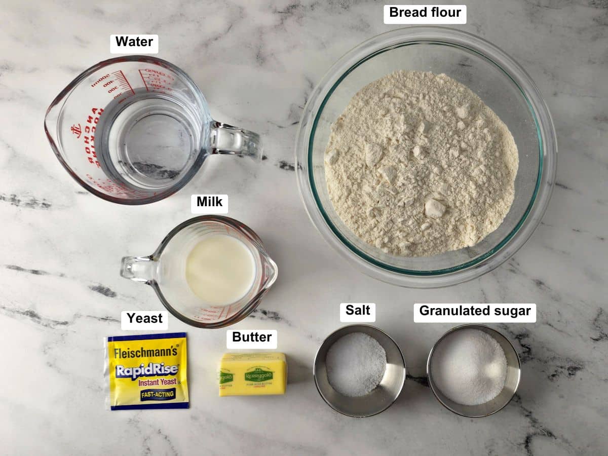 Ingredients on a counter top.