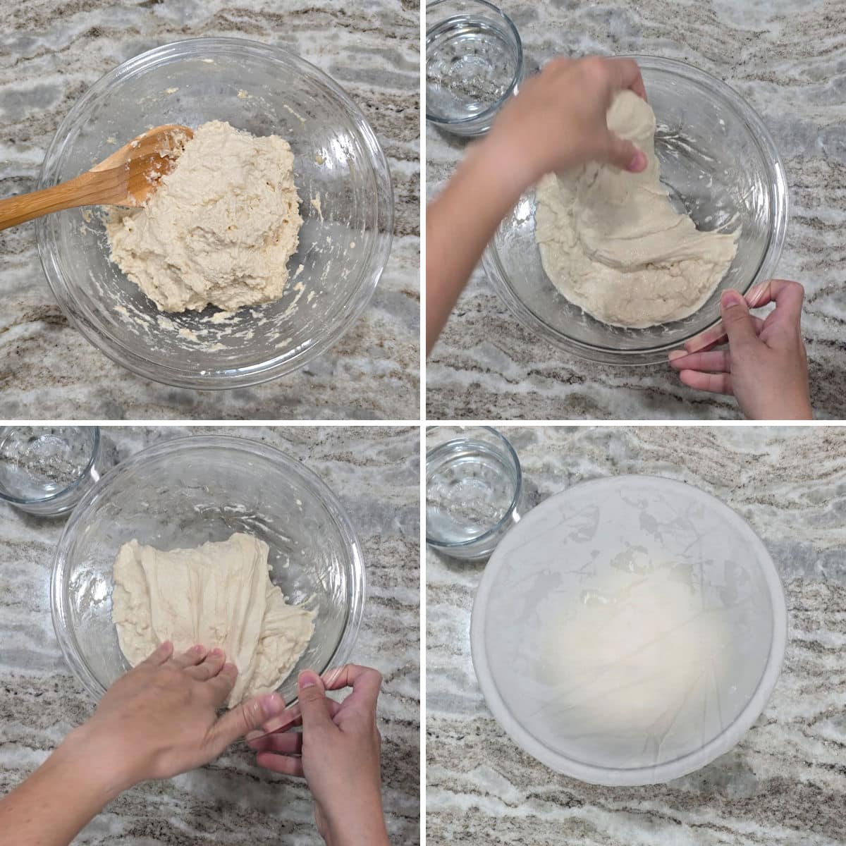 Making focaccia dough.