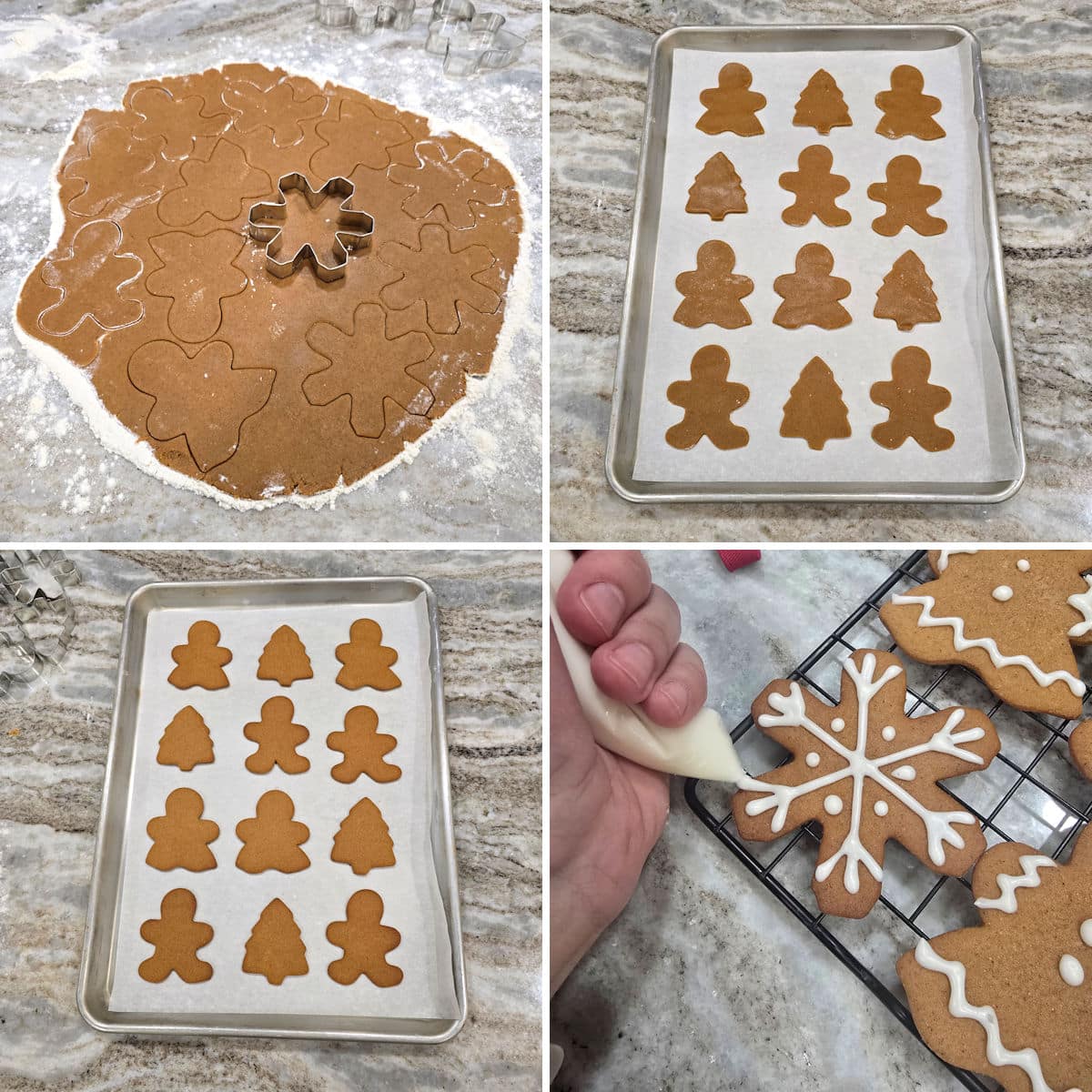 Baking gingerbread cookies.