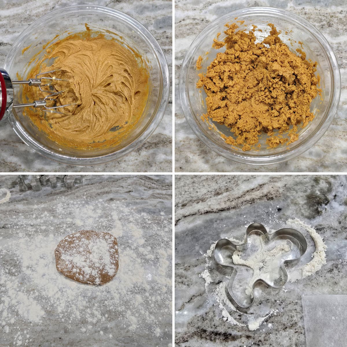 Making gingerbread cookies.