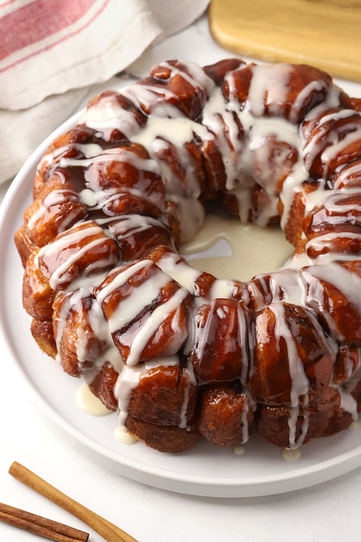 Monkey bread on a plate.