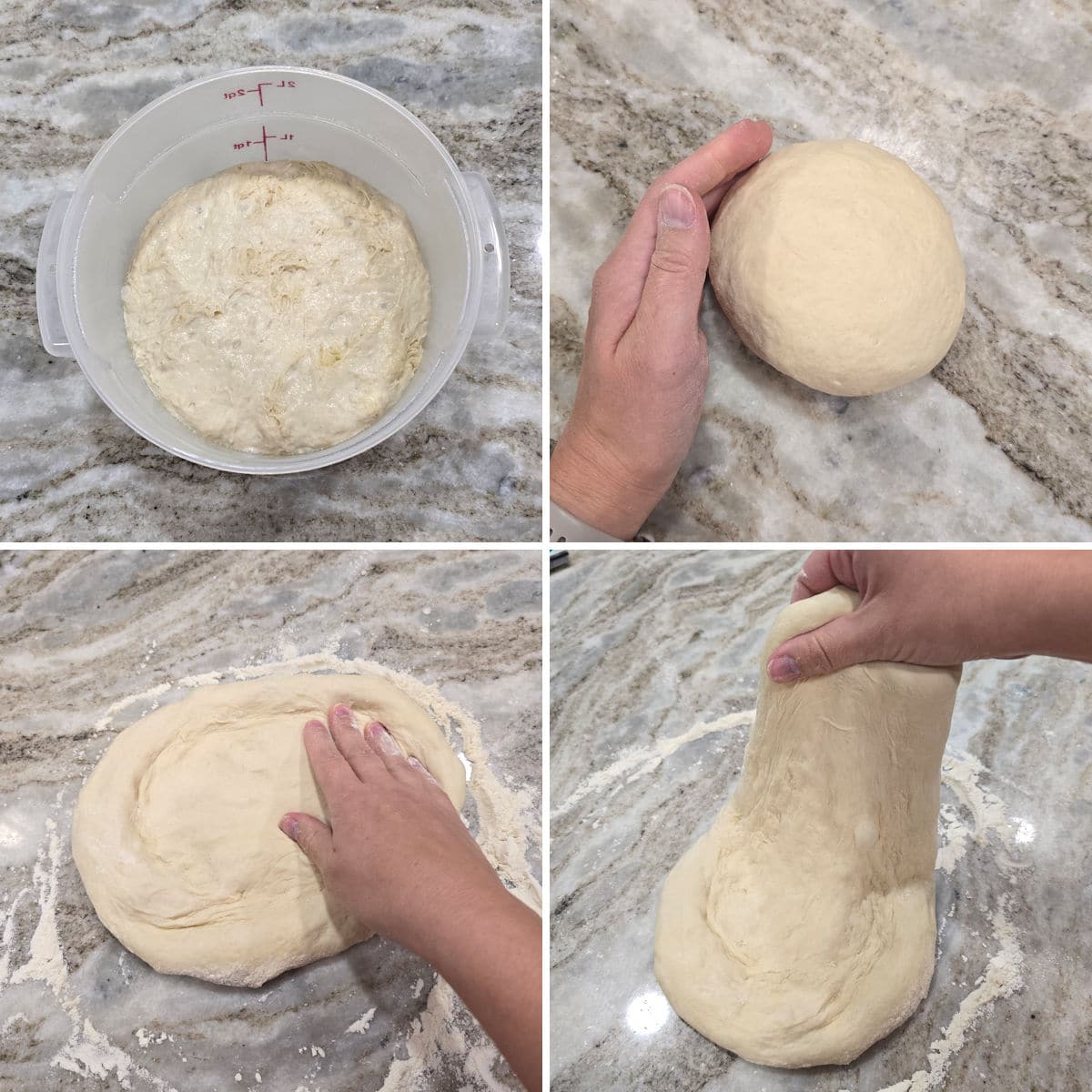 Making pizza dough.