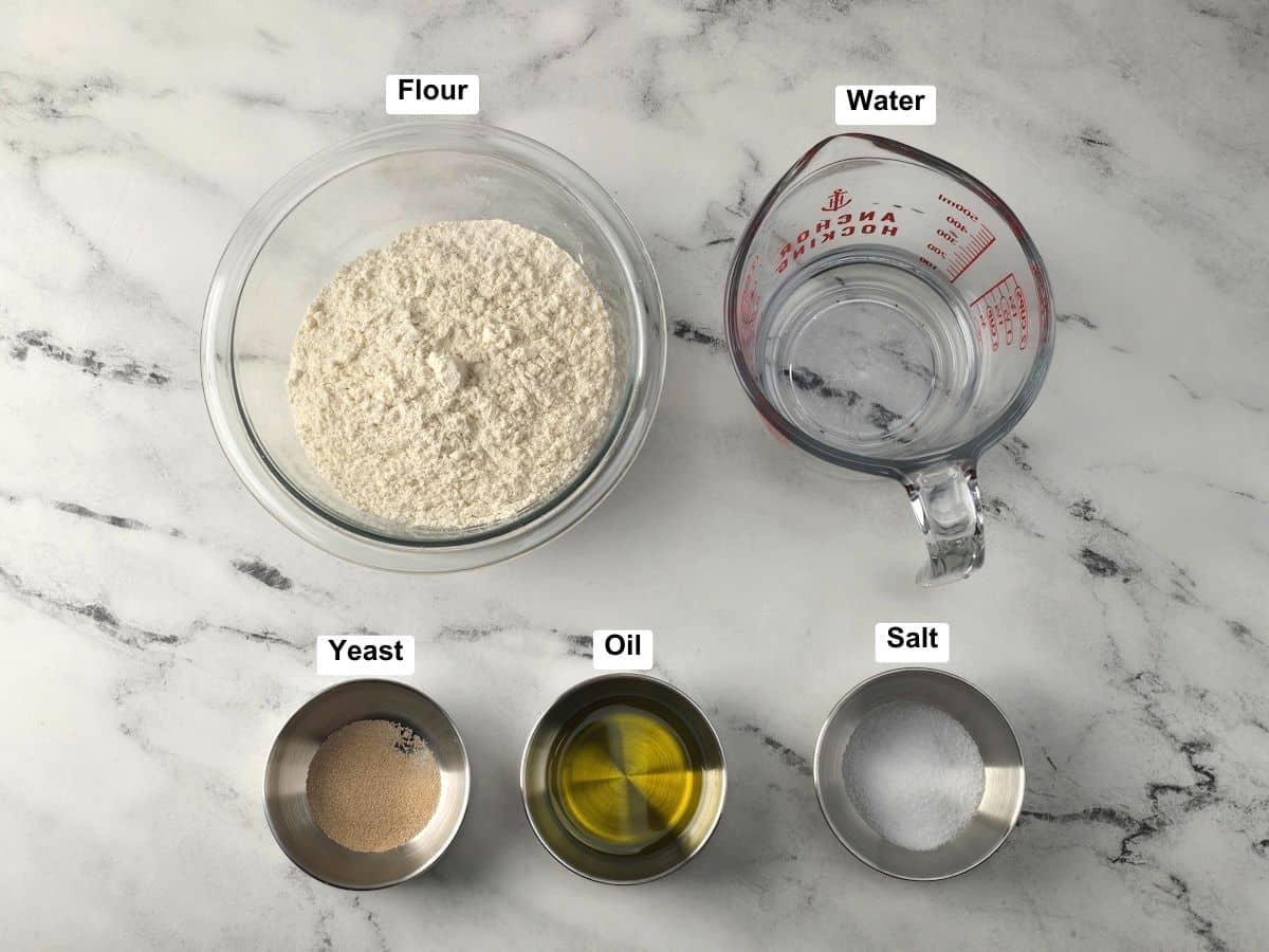 Ingredients on a counter top.